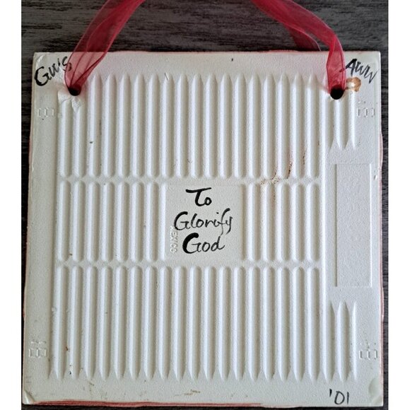 Decorative Bible Passage Ceramic Tile Wall Hanging Psalms 91:2 "He is my Refuge" - Picture 6 of 6